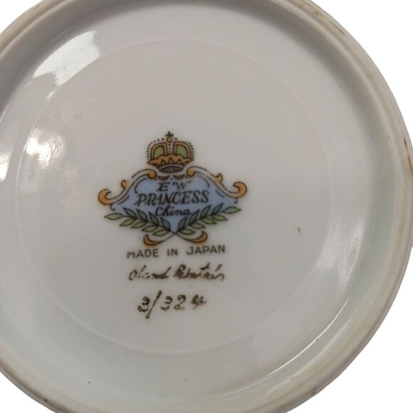 EW Princess LILY OF THE VALLEY Tea Cup Saucer Hand Painted Vnt RARE Marked 3/324 - Picture 11 of 16